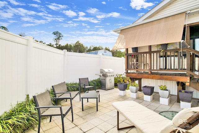 view of patio / terrace with area for grilling