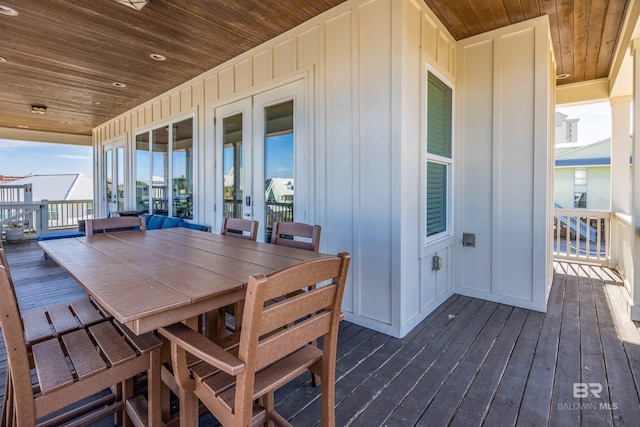 deck with french doors