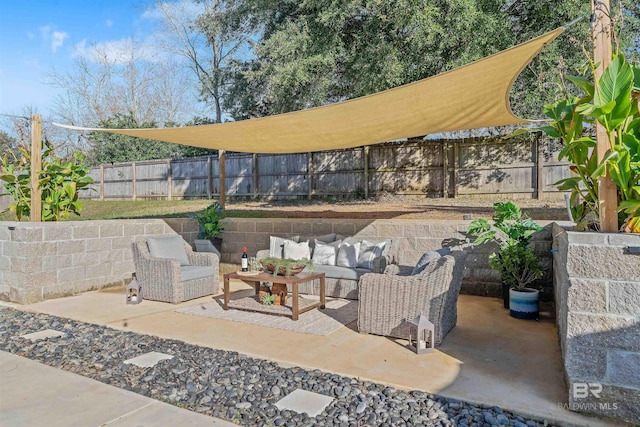 view of patio with an outdoor hangout area