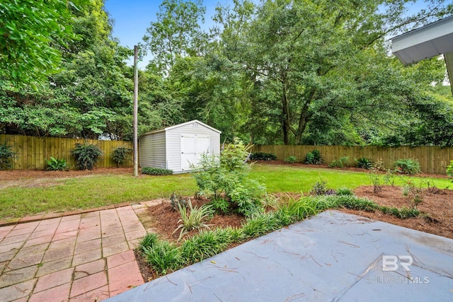 exterior space with a storage unit