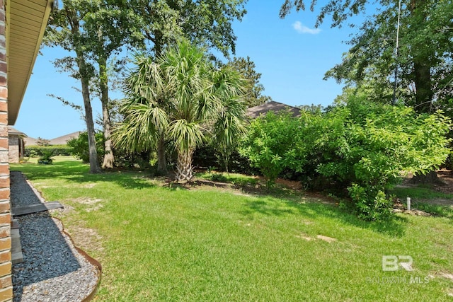 view of yard featuring a mountain view