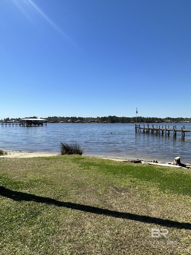 9312 Bay Pines Rd, Elberta, AL 36530 - dock with a water view and a yard