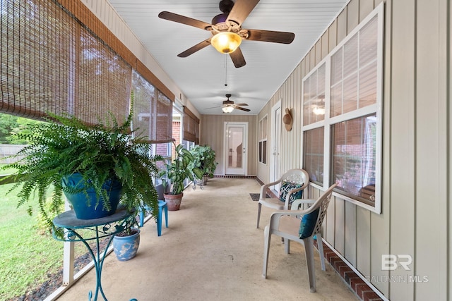 22091 Pecan Loop, Silverhill, AL 36576 - unfurnished sunroom featuring a ceiling fan