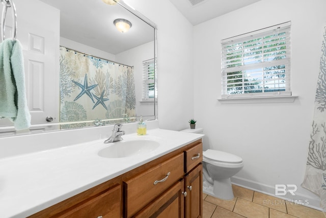 22091 Pecan Loop, Silverhill, AL 36576 - bathroom featuring vanity, tile patterned floors, and curtained shower