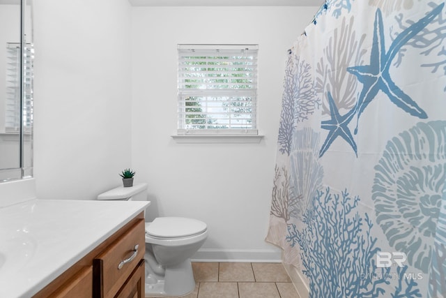 22091 Pecan Loop, Silverhill, AL 36576 - bathroom with vanity, tile patterned floors, and curtained shower
