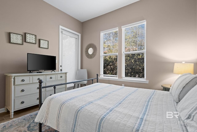 bedroom featuring hardwood / wood-style floors