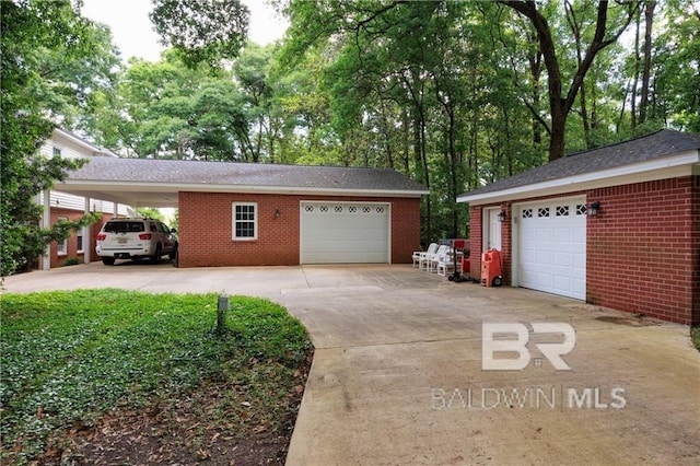 view of garage