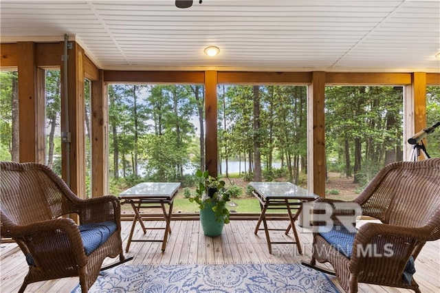 sunroom / solarium featuring a healthy amount of sunlight