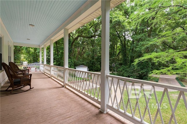 view of wooden deck