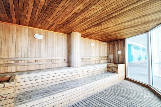 view of sauna / steam room featuring hardwood / wood-style flooring