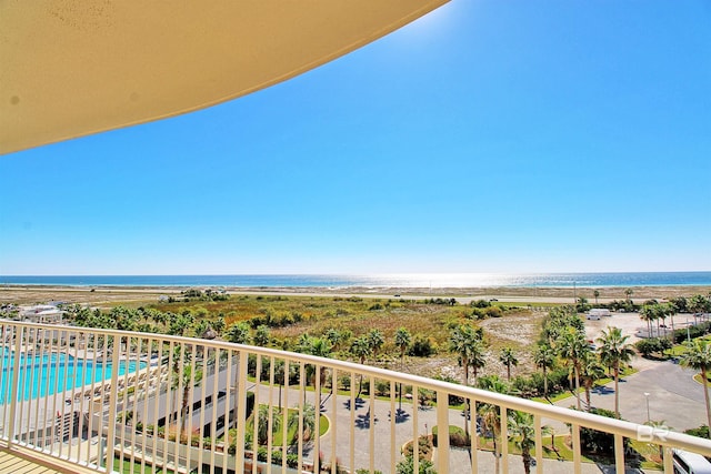 balcony with a water view