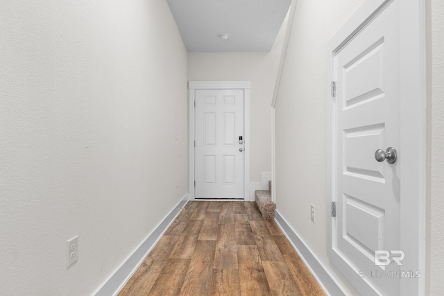 hall featuring dark hardwood / wood-style floors