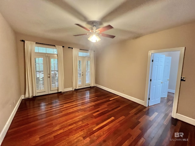 151 Mockingbird Ln, Atmore, AL 36502 - empty room with a ceiling fan, wood finished floors, and baseboards