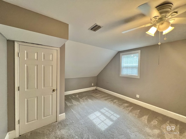 151 Mockingbird Ln, Atmore, AL 36502 - bonus room with carpet, baseboards, lofted ceiling, and ceiling fan