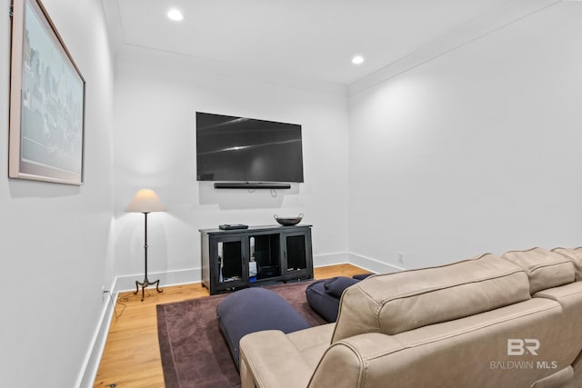 living room featuring light wood-type flooring