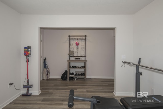 10909 Blacktail Loop, Pensacola, FL 32526 - workout room with wood finished floors and baseboards