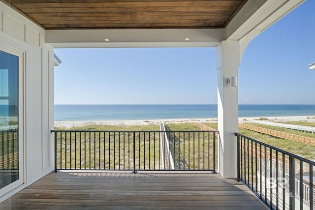 16761 Perdido Key Dr, Pensacola, FL 32507 - wooden terrace featuring a beach view and a water view