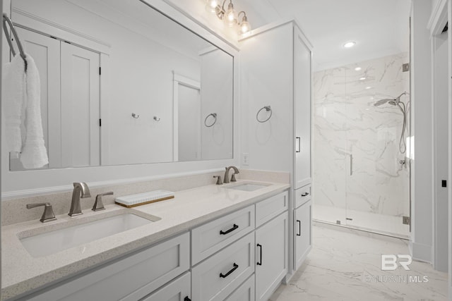 16761 Perdido Key Dr, Pensacola, FL 32507 - bathroom featuring vanity and a shower with shower door