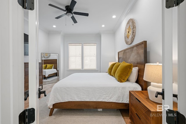 16761 Perdido Key Dr, Pensacola, FL 32507 - bedroom with ceiling fan and crown molding