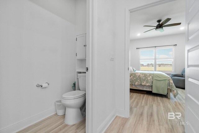 4175 Montague Dr, Gulf Shores, AL 36542 - ensuite bathroom featuring wood finished floors and ceiling fan