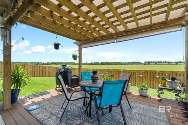 4175 Montague Dr, Gulf Shores, AL 36542 - deck featuring a fenced backyard and outdoor dining area