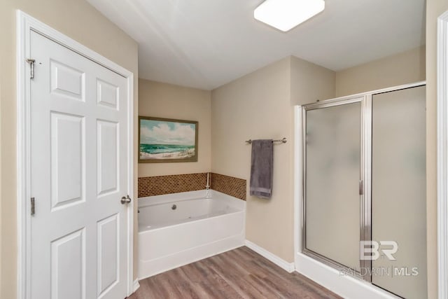10234 Scott Plantation Dr, Mobile, AL 36695 - full bath featuring a shower stall, wood finished floors, and a bath