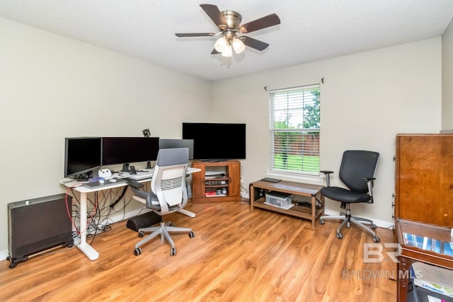 10234 Scott Plantation Dr, Mobile, AL 36695 - home office featuring wood finished floors and ceiling fan