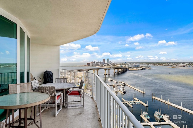 balcony with a water view