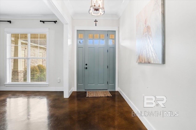 entrance foyer with ornamental molding