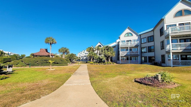 view of community with a lawn