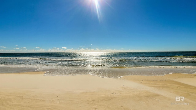 property view of water with a beach view