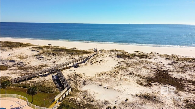 water view featuring a beach view