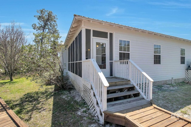 exterior space with metal roof