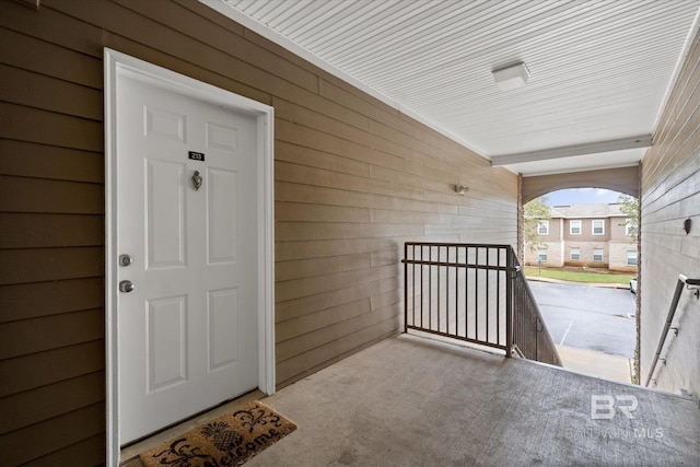 entrance to property with a porch