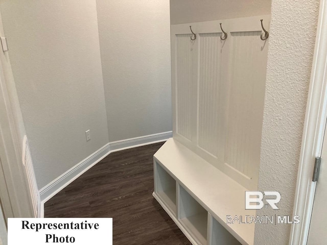 mudroom featuring dark hardwood / wood-style flooring