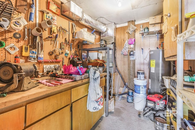 interior space featuring water heater