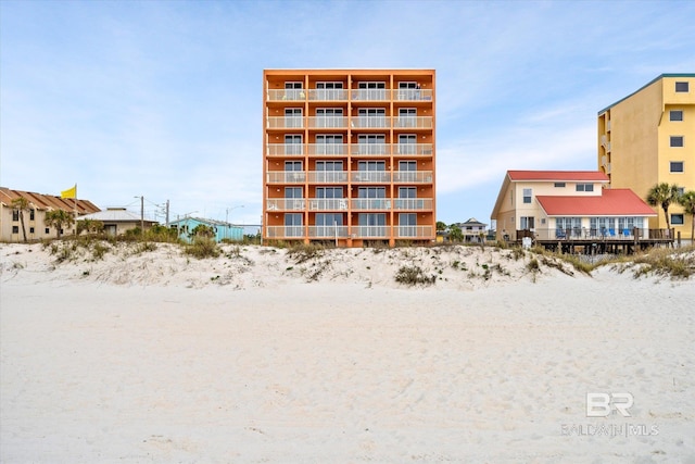 view of property featuring a view of the beach
