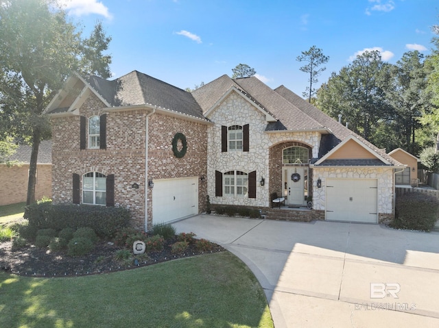 view of front of property featuring a front lawn