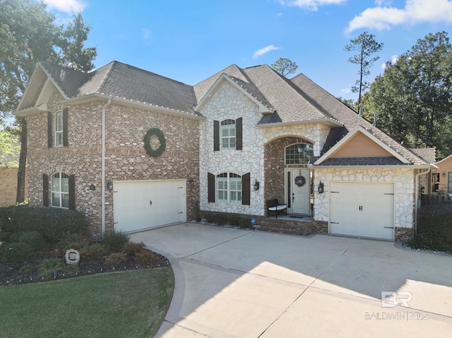 view of front of home with a garage