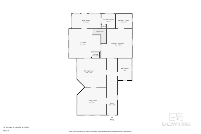 20 Hurlbert St, Mobile, AL 36607 - home floor plan