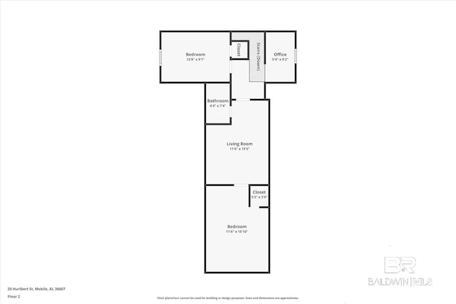 20 Hurlbert St, Mobile, AL 36607 - room layout