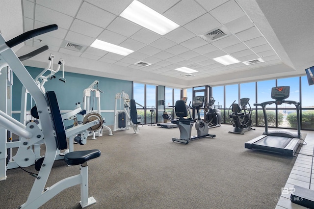 24400 Perdido Beach Blvd Unit 701, Orange Beach, AL 36561 - gym featuring a paneled ceiling and visible vents