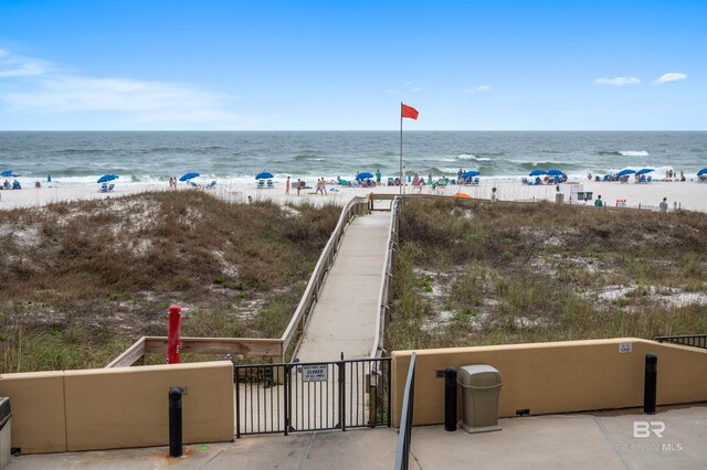 24400 Perdido Beach Blvd Unit 701, Orange Beach, AL 36561 - water view featuring fence and a beach view