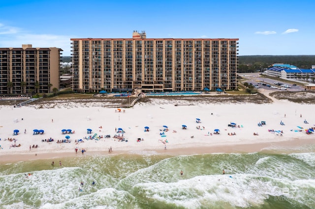24400 Perdido Beach Blvd Unit 701, Orange Beach, AL 36561 - bird's eye view featuring a water view and a beach view