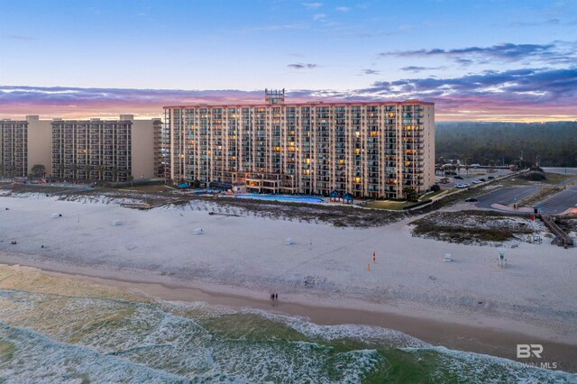 24400 Perdido Beach Blvd Unit 701, Orange Beach, AL 36561 - aerial view at dusk with a view of the beach
