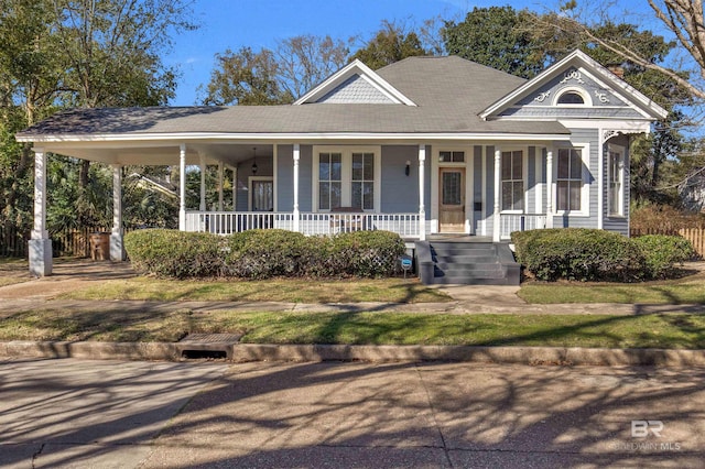 view of front of property with covered porch