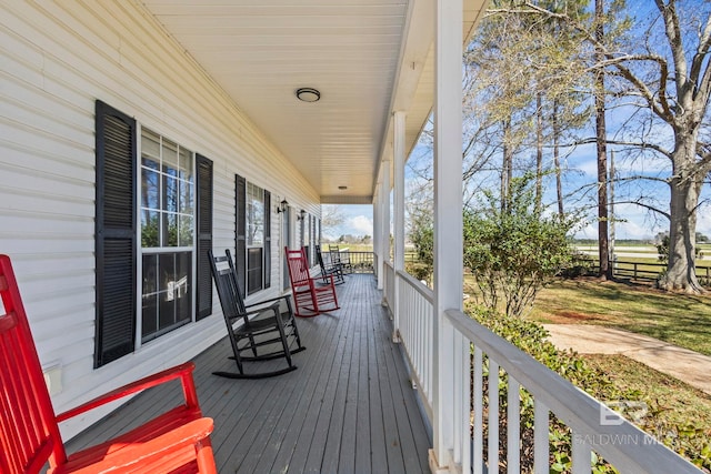 deck with a porch