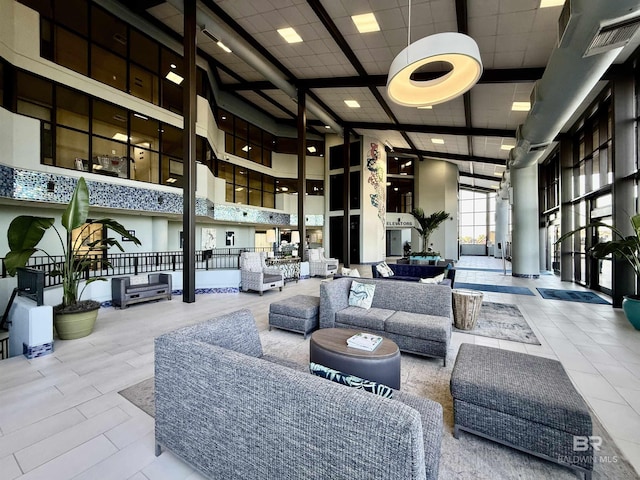 building lobby with visible vents