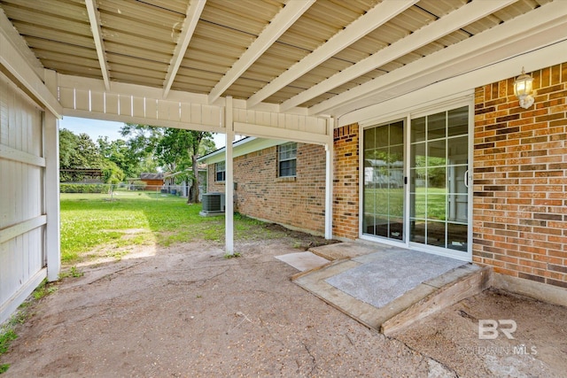 view of patio / terrace with central air condition unit