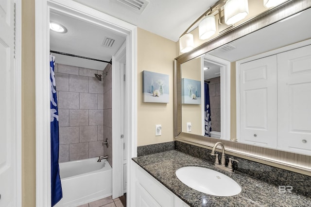969 W Beach Blvd Unit 1306, Gulf Shores, AL 36542 - full bathroom featuring vanity, shower / bath combo, and tile patterned flooring